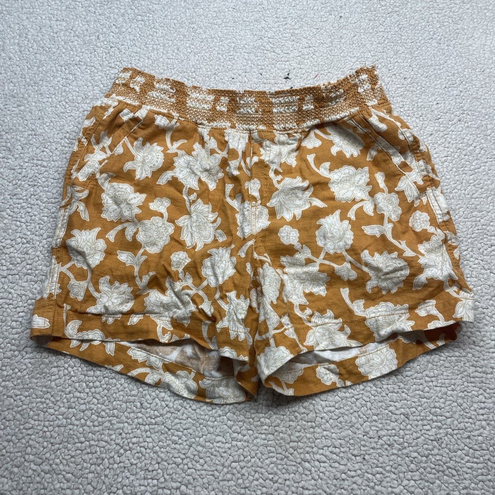 Briggs Shorts Womens‎ Medium Linen Rayon Blend Pockets Casual Floral Summer